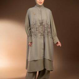 GAUN MIDI BERMOTIF TENTREM RIMBA